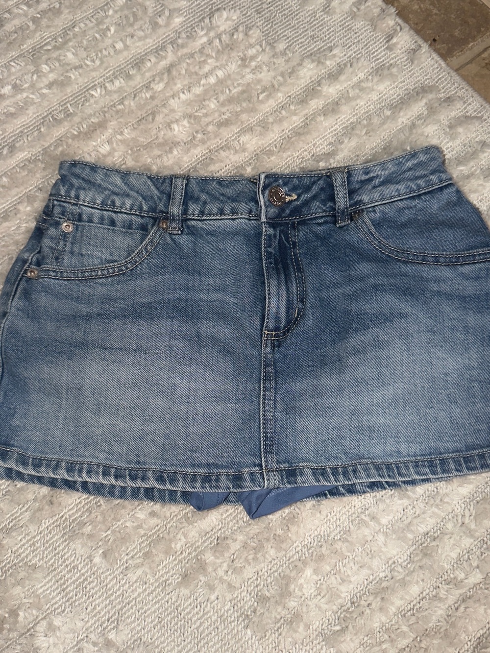 Garage Denim Mini Skirt - Light Blue